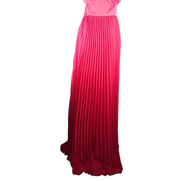 Lulu's Moment in Time Red Strapless Sweetheart Neck Accordion Maxi Dress Sz L - Picture 6 of 11